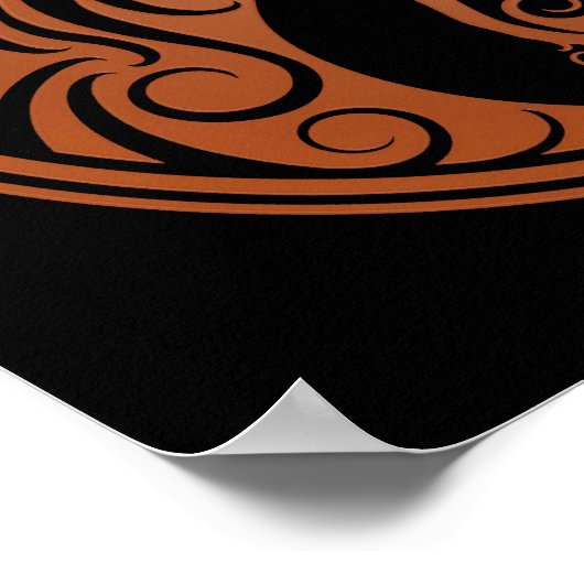 Braune und schwarze Yin Yang Cats Poster (Ecke)