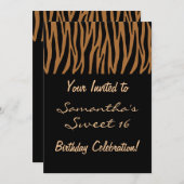 Braune und schwarze Zebra-Invites Einladung (Vorne/Hinten)