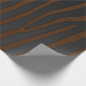 Braune und schwarze Zebrastreifen - Tierdruck Geschenkpapier (Ecke)