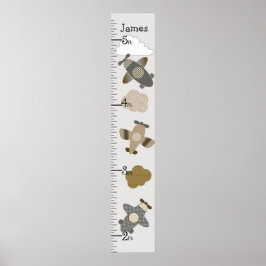 Braune und Tan Flugzeuge Wachstumsdiagramm Behalte Poster