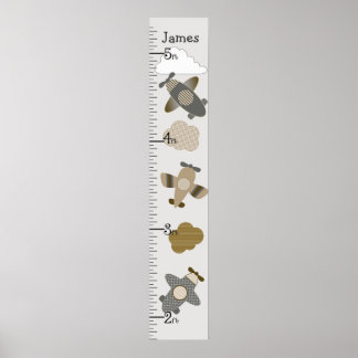 Braune und Tan Flugzeuge Wachstumsdiagramm Behalte Poster