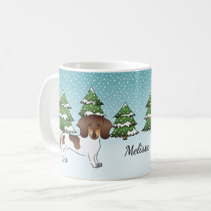 Braune und Tanpfohle Kurze Dackel im Winter Kaffeetasse