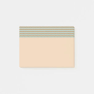Braune und türkisfarbene Zigzag Zickzack Post-it Klebezettel