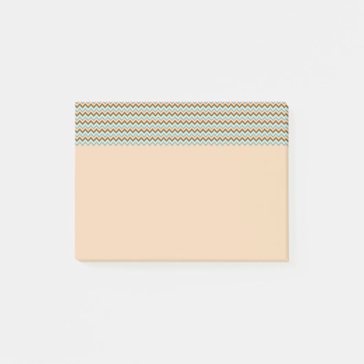 Braune und türkisfarbene Zigzag Zickzack Post-it Klebezettel (Vorderseite)