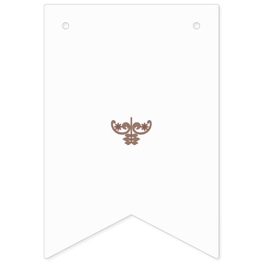 braune und weiße Blume auf schwarzem Hintergrund Wimpelkette (Zweite Fahne)