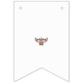 braune und weiße Blume auf schwarzem Hintergrund Wimpelkette (Dritte Fahne)