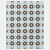 Braune und weiße Blumen geometrisch gemustert  Fleecedecke (Vorderseite)