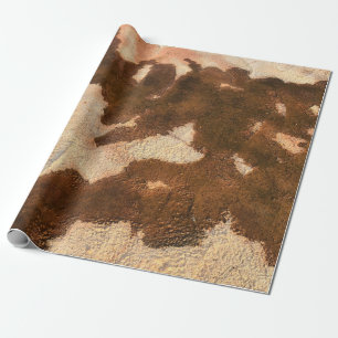 Braune und weiße Blumentextilien Geschenkpapier