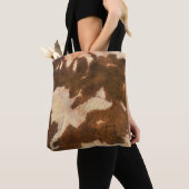 Braune und weiße Blumentextilien Tasche (Von Nahem)