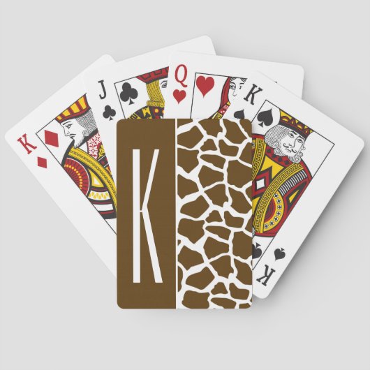 Braune und weiße Giraffe Spielkarten (Rückseite)