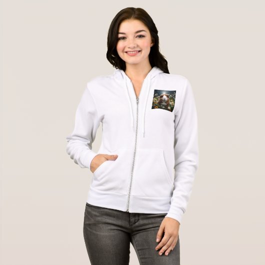 Braune und weiße Guinea Schweinemond und Milchprod Hoodie (Vorne ganz)