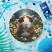 Braune und weiße Guinea Schweinemond und Milchprod Pappteller (Party)