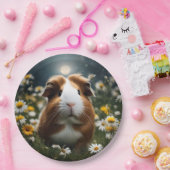 Braune und weiße Guinea Schweinemond und Milchprod Pappteller (Party)