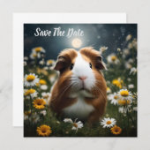 Braune und weiße Guinea Schweinemond und Milchprod Save The Date (Vorne/Hinten)