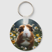 Braune und weiße Guinea Schweinemond und Milchprod Schlüsselanhänger (Rückseite)