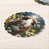 Braune und weiße Guinea Schweinemond und Milchprod Untersetzer (angewinkelt)