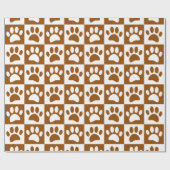 Braune und weiße Hundepaare in Quadraten nach Maß Geschenkpapier (Flach)