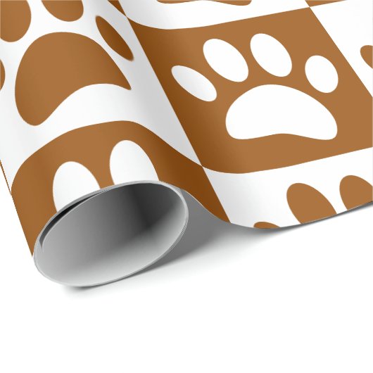 Braune und weiße Hundepaare in Quadraten nach Maß Geschenkpapier (Rolleneckpunkt)