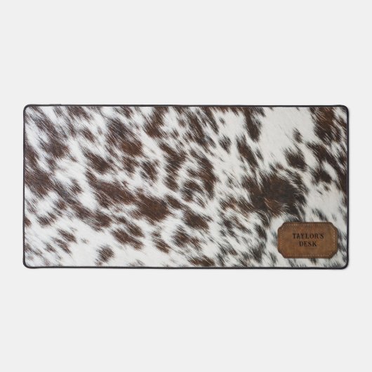 Braune und weiße Imitate Kuhfett und Leder Schreibtischunterlage (Vorderseite)