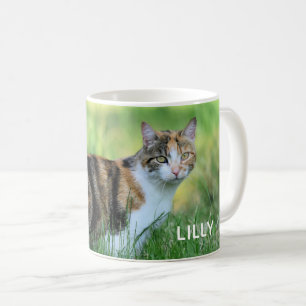 Braune und weiße Katze Kaffeetasse