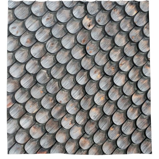 Braune und weiße Keramik Duschvorhang (Vorderseite)