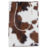 Braune und weiße Kuh Mittlere Geschenktüte (Vorderseite)