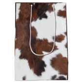 Braune und weiße Kuh Mittlere Geschenktüte (Rückseite)