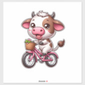 Braune und weiße Kuh Reiten Aufkleber (Blatt)