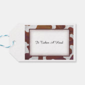 Braune und weiße Kuh Spots Danke Geschenkanhänger (Rückseite Horizontal)