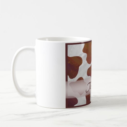 Braune und weiße Kuh Spots Danke Kaffeetasse (Links)