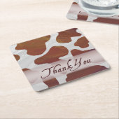 Braune und weiße Kuh Spots Danke Rechteckiger Pappuntersetzer (angewinkelt)