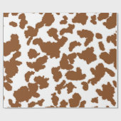 Braune und weiße Kuh verbergen Pelzmuster Geschenkpapier (Flach)