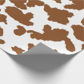 Braune und weiße Kuh verbergen Pelzmuster Geschenkpapier (Ecke)