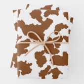 Braune und weiße Kuh verbergen Pelzmuster Geschenkpapier Set (Beispiel)