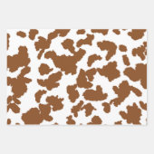 Braune und weiße Kuh verbergen Pelzmuster Geschenkpapier Set (Vorderseite)