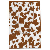 Braune und weiße Kuh verbergen Pelzmuster Mittlere Geschenktüte (Rückseite)