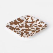 Braune und weiße Kuh verbergen Pelzmuster Pappteller (Gewinkelt)