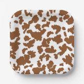 Braune und weiße Kuh verbergen Pelzmuster Pappteller (Vorderseite)