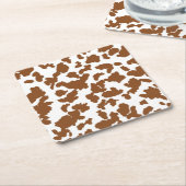 Braune und weiße Kuh verbergen Pelzmuster Rechteckiger Pappuntersetzer (angewinkelt)