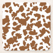 Braune und weiße Kuh verbergen Pelzmuster Rechteckiger Pappuntersetzer (Vorderseite)