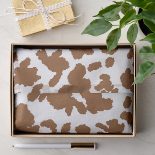 Braune und weiße Kuh verbergen Pelzmuster Seidenpapier (Geschenk)