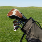 Braune und weiße Kuhstextur Golf Headcover (In SItu)
