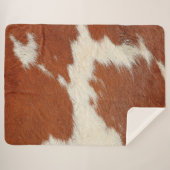 Braune und weiße Kuhstextur Sherpadecke (Vorderseite (Horizontal))