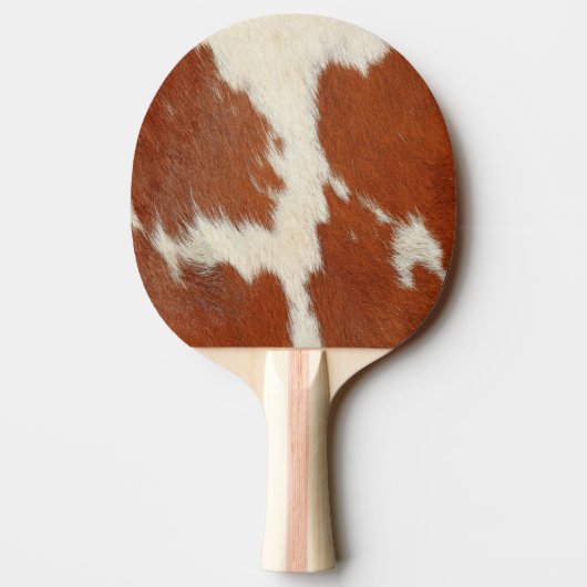 Braune und weiße Kuhstextur Tischtennis Schläger (Rückseite)