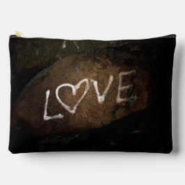 Braune und weiße LIEBE Zubehörtasche