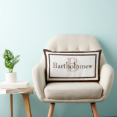 Braune und weiße Monogramm Name Keepake Pilze Lendenkissen (Stuhl )