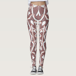 Braune und weiße nahtlose "Ratti_Creative_Arts" Le Leggings