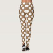 Braune und weiße Polka-Punkte Leggings (Rückseite)