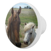 braune und weiße Ponys, Keramikknauf (Rechts)