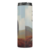 Braune und weiße Shetland Pony Thermosbecher (Rückseite)